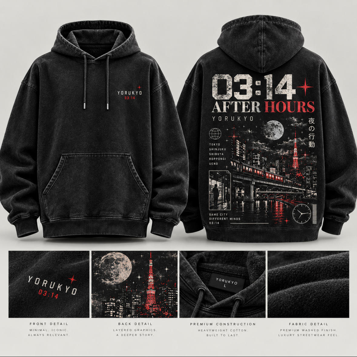 03:14 After Hours Graphic Hoodie — Black